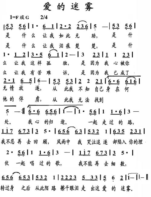 《爱的迷雾》(陈瑞)歌词555uuu下载